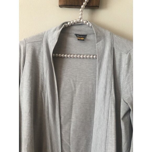 Eddie Bauer Womens Petite S Gray Lightweight Cardigan Sweater - Picture 2 of 4